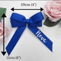 Image 5 of Personalised Hair Bow, School Hair Bow, 4″ Bow Clip, Bow Bobble