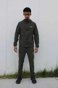 Image 3 of QUATRE-VINGT. OLIVE GREEN HOODED TRACKSUIT