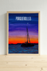 Affiche Voilier Porquerolles