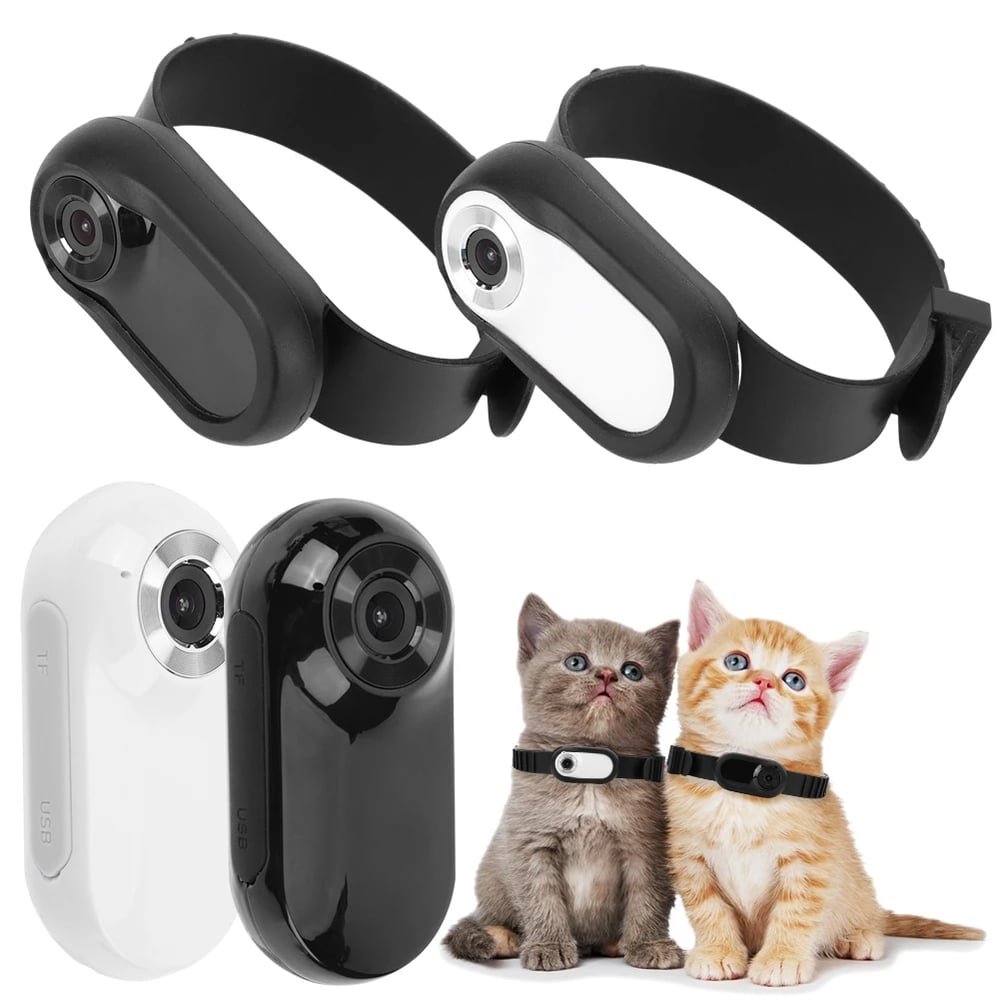 HD 1080P Wireless Pet Collar Camera - No WiFi Needed, Mini Body Cam for Indoor/Outdoor