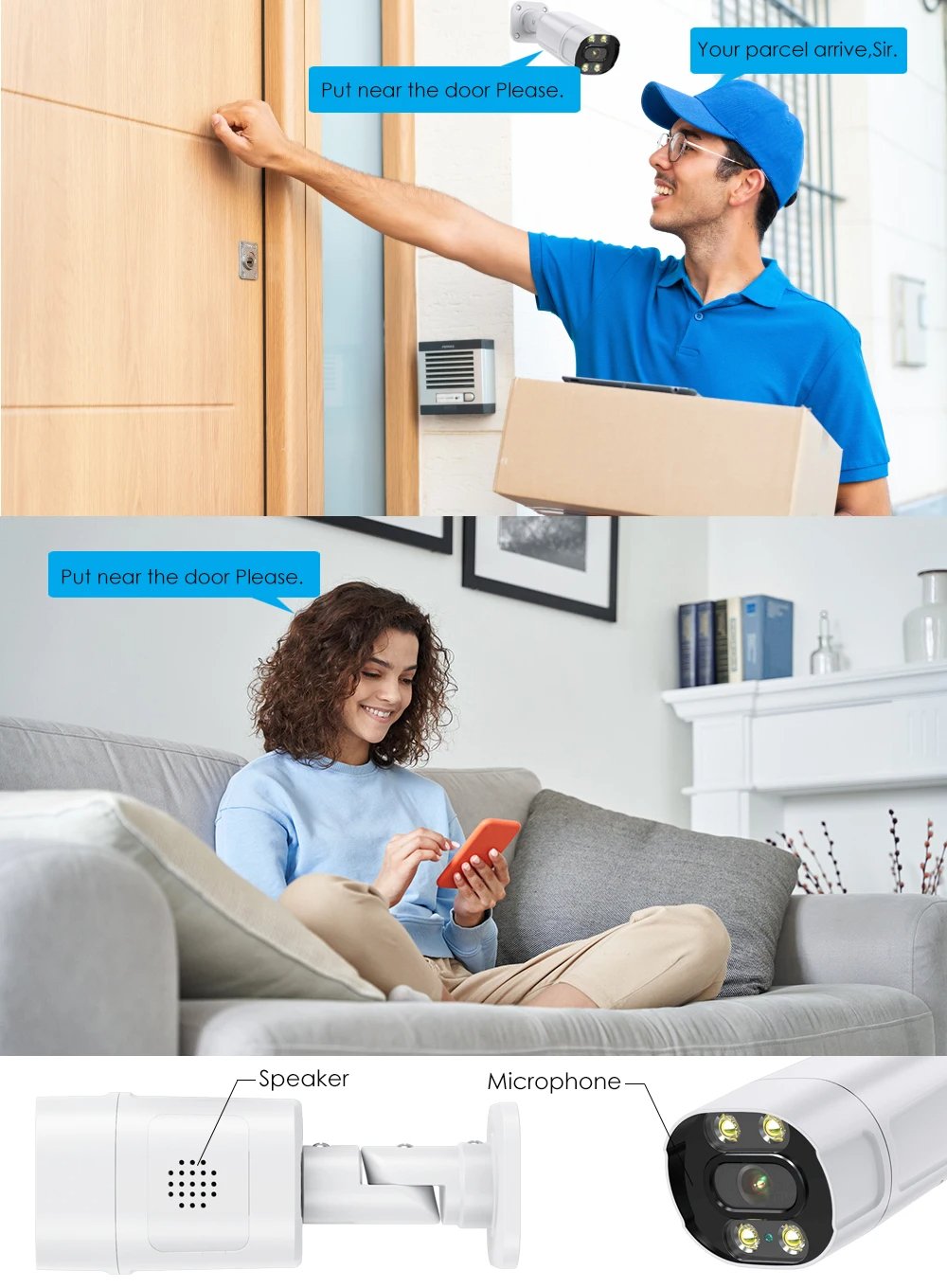 8MP 4K IP Bullet Camera Night Vision CCTV Dual Light Smart AI Motion Detection Security Cam