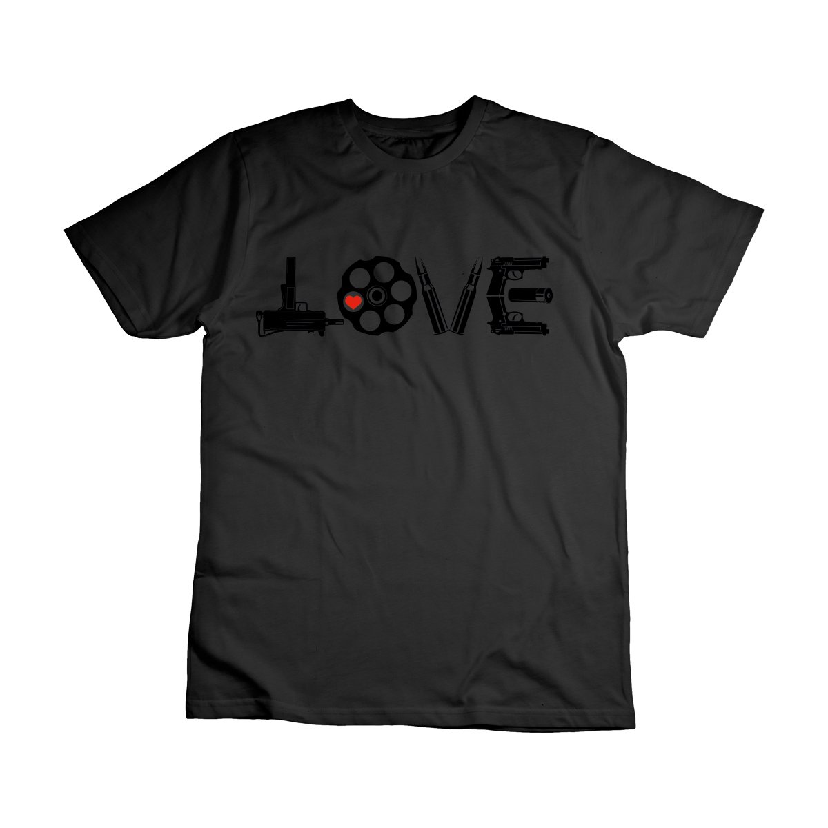 Image of TEE-SHIRT NOIR - LOVE NOIR ROUGE