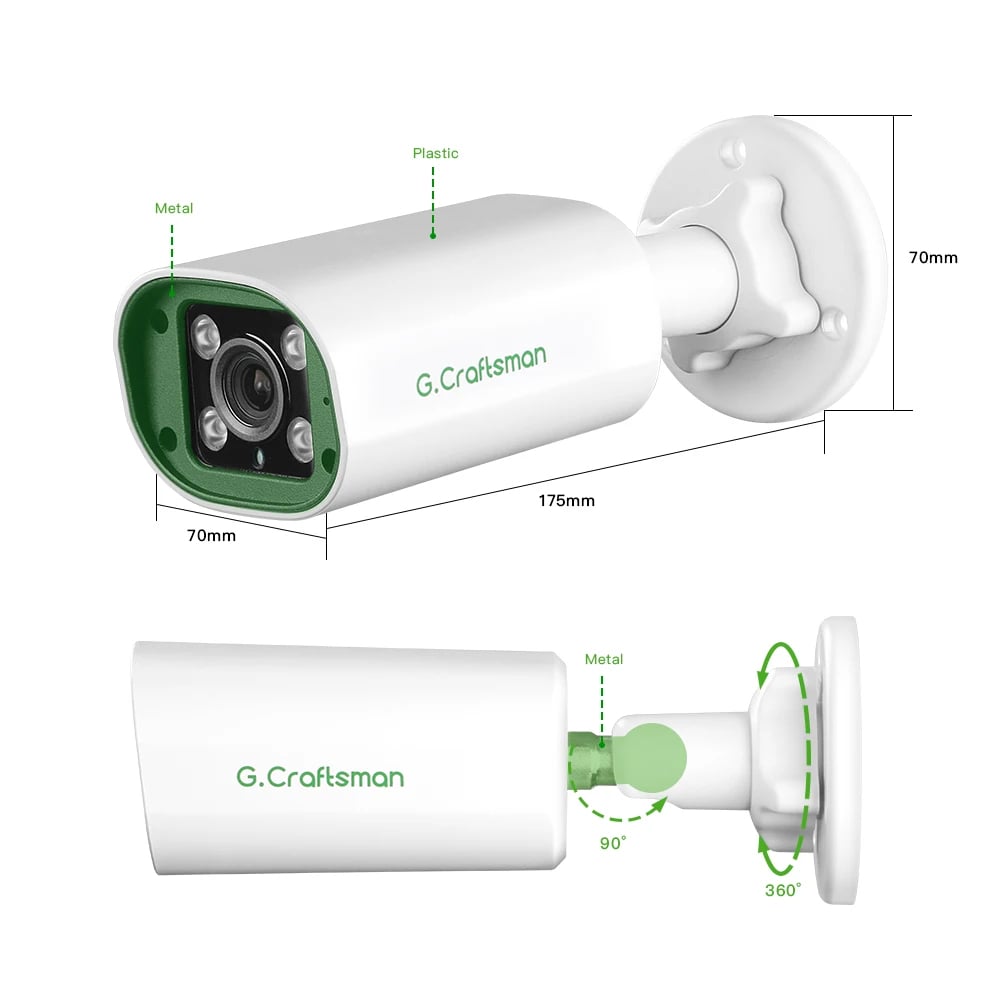 XMeye 4MP POE IP Camera IR Motion Detection CCTV Video Surveillance