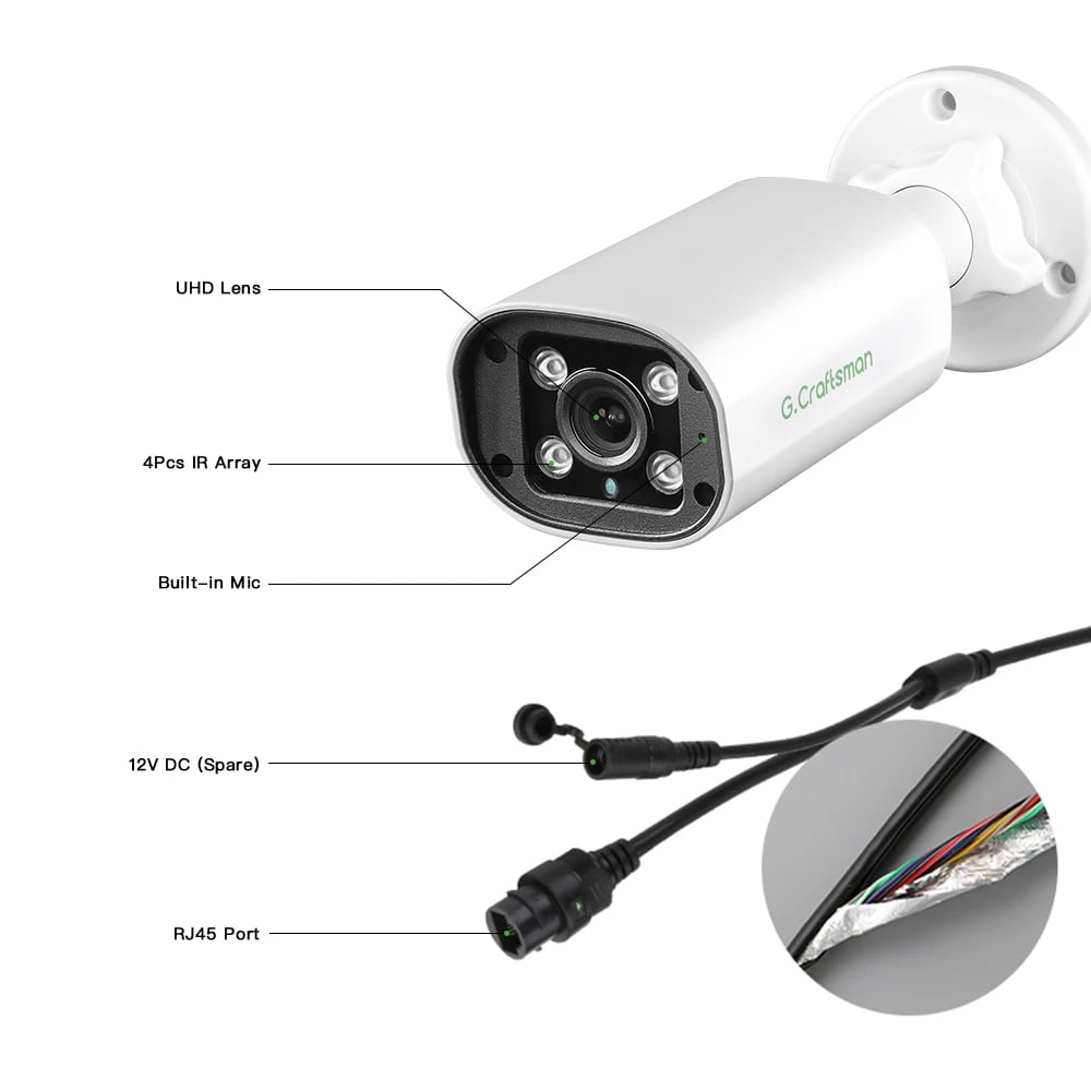 XMeye 4MP POE IP Camera IR Motion Detection CCTV Video Surveillance