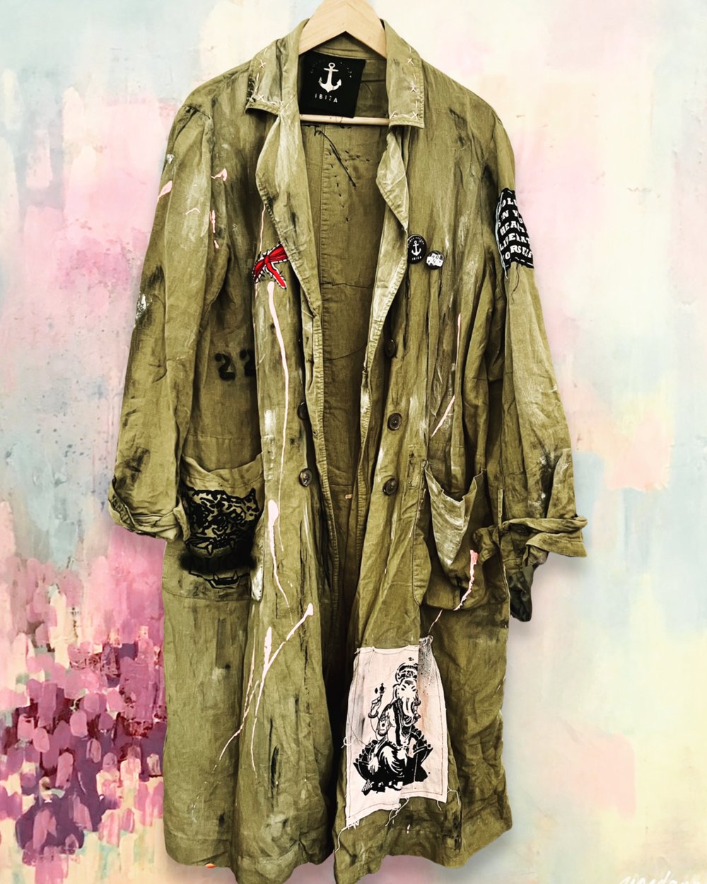 Image of Lino ¥ unisex ¥ upCyclinG viLLaGe punK¥IbiZa ¥TrenChcoaT¥ festival