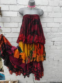 Image 4 of Wanderlust maxi tiered skirt/ Bandeau Dress Sunset