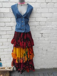 Image 2 of Wanderlust maxi tiered skirt/ Bandeau Dress Sunset