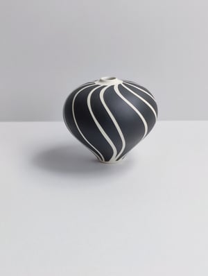 Image of Midi Black & White Stripey Vessel