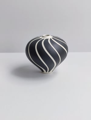 Image of Midi Black & White Stripey Vessel