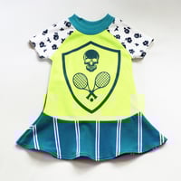 Image 1 of courtcourt tennis match skull racquets rackets 3T courtneycourtney dress short sleeve pirate neon