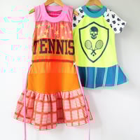 Image 3 of courtcourt tennis match skull racquets rackets 3T courtneycourtney dress short sleeve pirate neon
