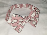 Image 1 of Pink Ghost ( Glow in the dark) bowtie collar set 👻 