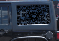 Image 2 of Window Decal SET Highland Cow with Sunflowers