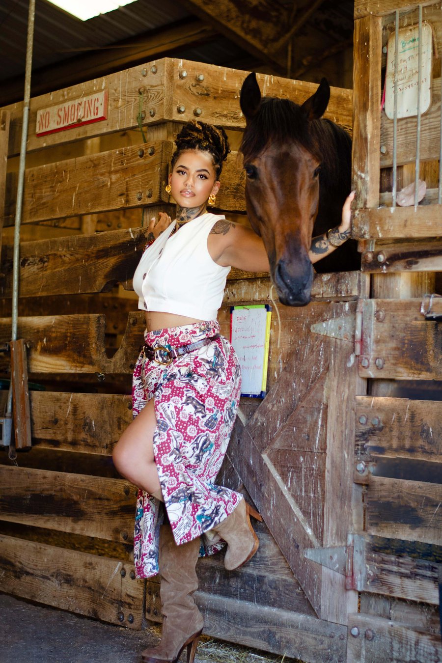 Image of Vintage Yaya Black Rodeo Cowboy Wrap Skirt