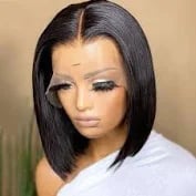Human Hair Short Straight Wig 13x4 Lace Front Bob Wig