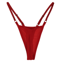 Image 2 of Red Mesh Thong (Silver)