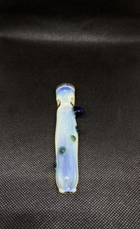 Image 1 of Blue & Green Dotted Chillum