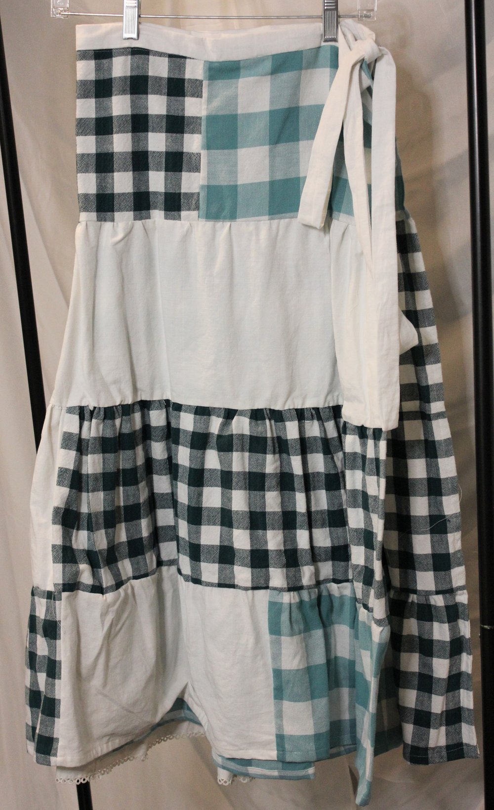 Image of Gingham Wrap Skirt