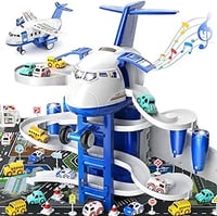 TEMI Kids Airplane Toys Race Track Car Toys for 3 4 5 6 7 Boys