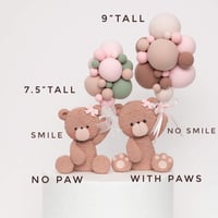 Image 2 of Sitting Bear Holding Balloons Cake Topper - Lightweight Clay