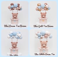 Image 2 of Bear in Hot Air Balloons Cake Topper - Lightweight Foam Clay