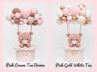 Image 4 of Bear in Hot Air Balloons Cake Topper - Lightweight Foam Clay