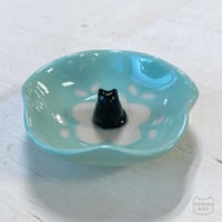 Image 1 of black cat trinket dish