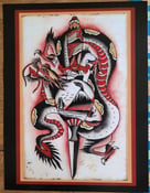 Image of antique vintage unknown dragon dagger irezumi tattoo flash 11x14 pro print