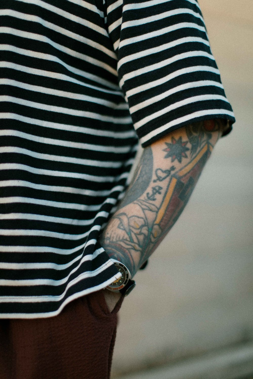 THE "PALMAS" MARINE KNIT (SOFT BLACK & OFF WHITE)