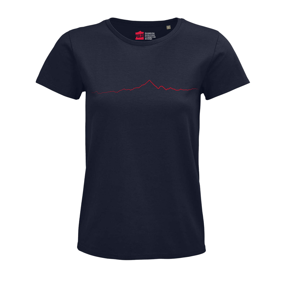 Monviso T-shirt Donna blu navy / rosso PULSE