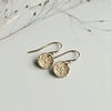 Dainty Gold hammered disc earrings