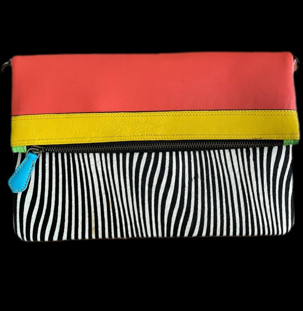Image of Calypso Leather Fold Over Clutch