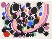 Black Flowers with Rainbow Swirls Dieu Donne Papermill edition