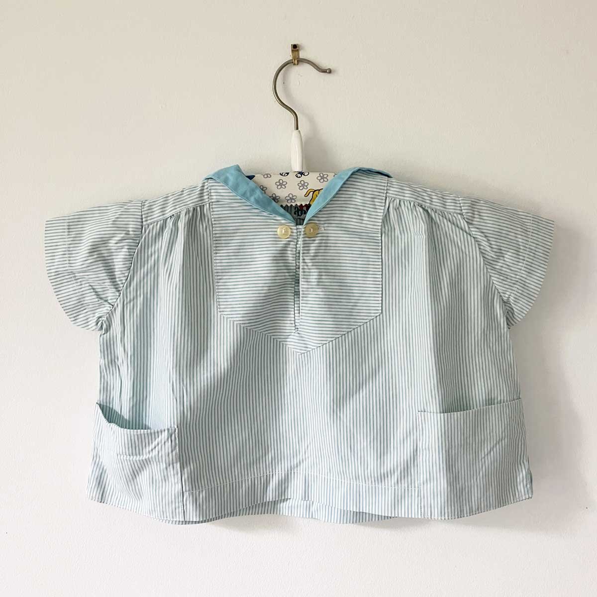 Image of Blouse chemise rayures 2 ans années 70 stock neuf