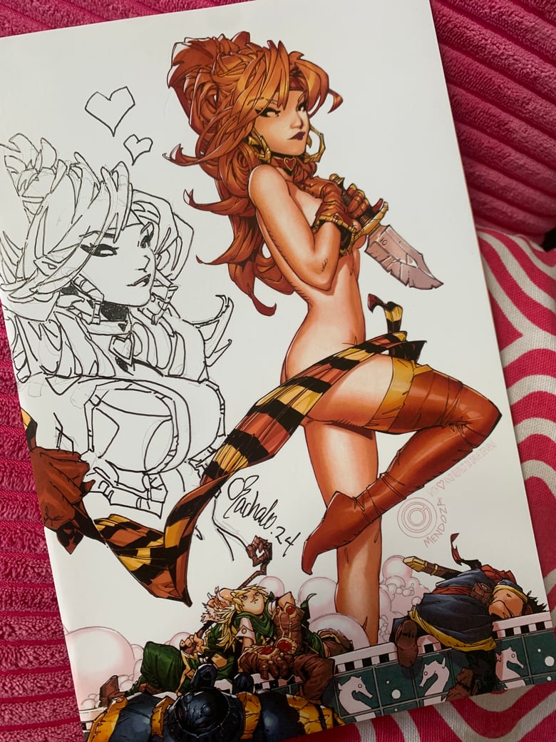 Image of BATTLE CHASERS VIRGIN VARIANT COVER with Red Monika remarque-