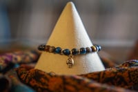 Image 1 of Tiger's Eye Gemstone Bracelet - Mushroom Charm