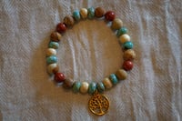 Image 2 of Serpentine Jasper Gemstone Bracelet - Tree Charm