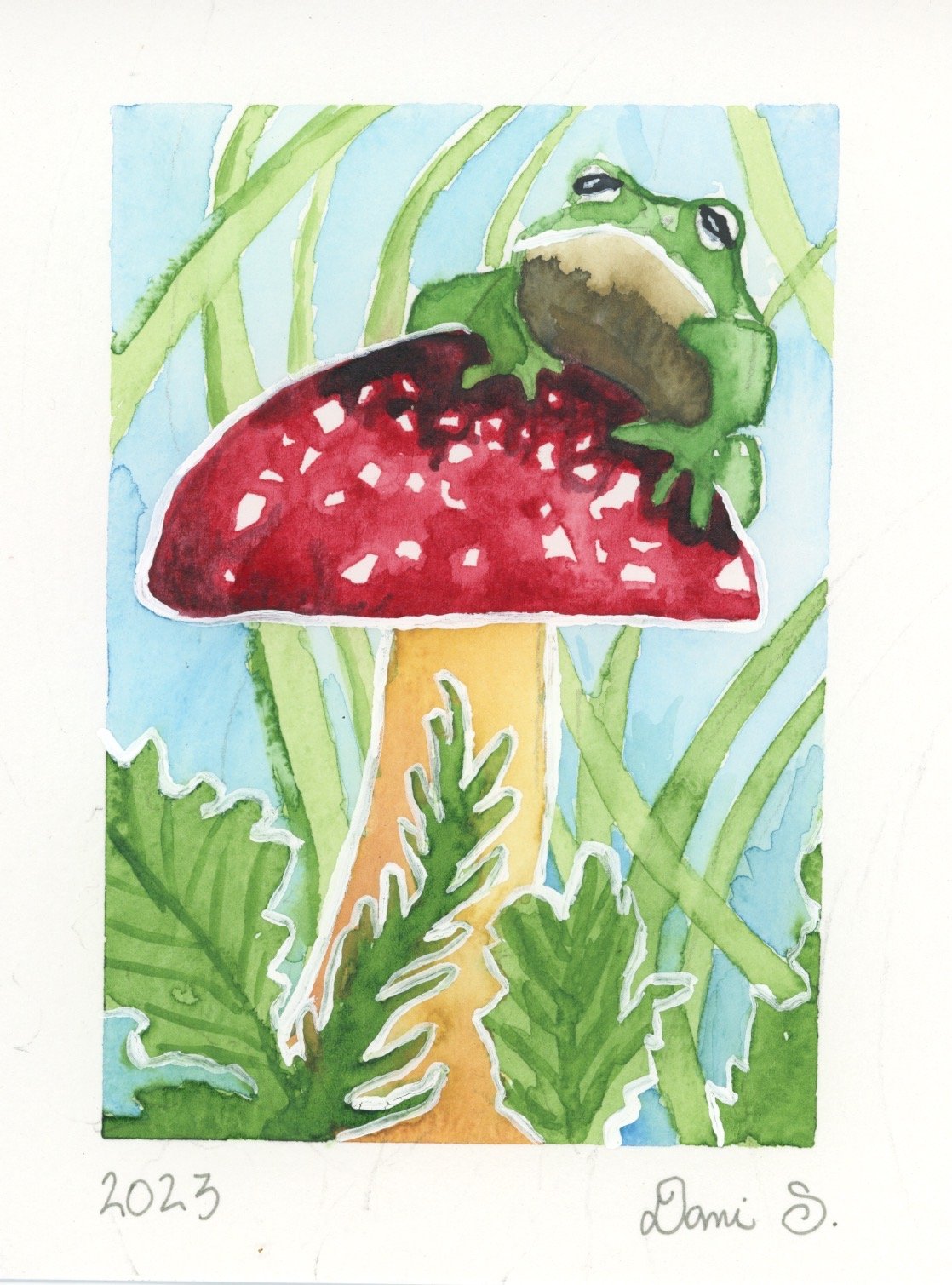 Froggy Mushroom Painting 