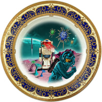 Image 1 of Robot Attacks - Fine China Plate - #0786