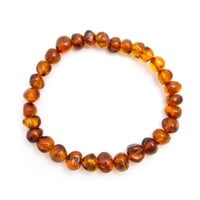 Baltic Cognac Amber Elasticated Beaded Bracelet