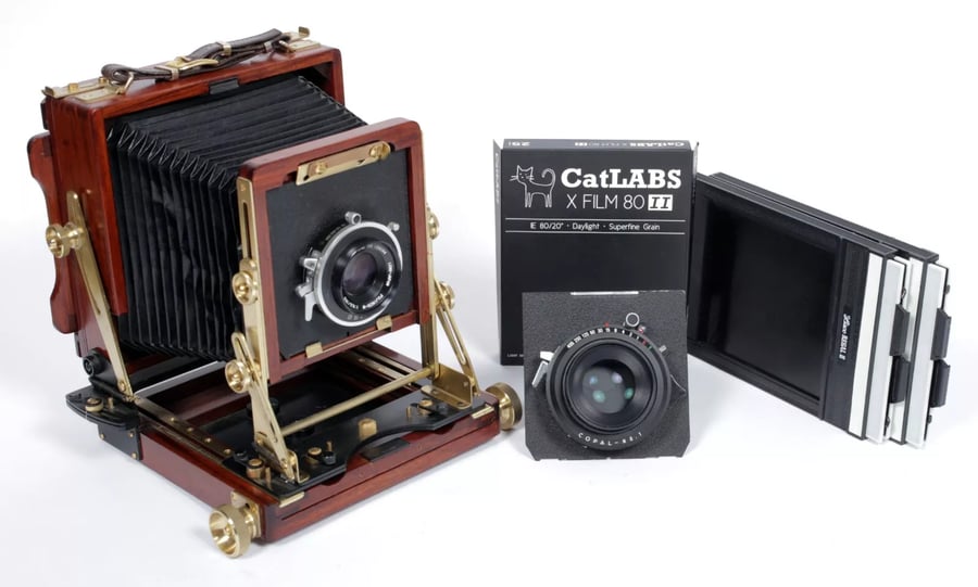 Image of Wista 45DX 4X5 Field camera + 150mm+210mm Lenses + Holders + FRESNEL + FILM 9474