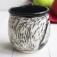Image 3 of Black Bear Sgraffito Mug, Beautiful Carved Bear Coffee Cup, 12 oz., Made in USA