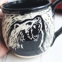 Image 9 of Black Bear Sgraffito Mug, Beautiful Carved Bear Coffee Cup, 12 oz., Made in USA