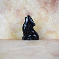 Image 1 of Hand Carved Wolf - Black Obsidian