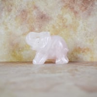 Image 1 of Hand Carved Elephant - Rose Quartz