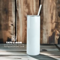 Image 2 of Customized Tumbler w/ Sliding Lid & Straw