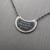 Sterling Silver Crescent Rainbow Quote Necklace