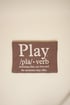 Play. (verb) Brown Tee Image 3