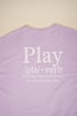 Play. (verb) Purple Tee Image 2