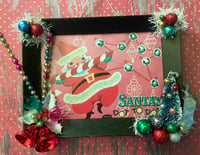 Vintage Frame Silly Santa Christmas Decoration